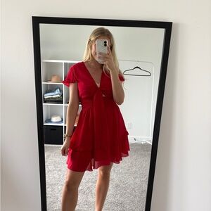 Red Dress with Cut Out